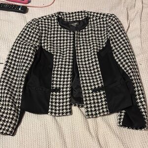 Women's Black and White Houndstooth Jacket